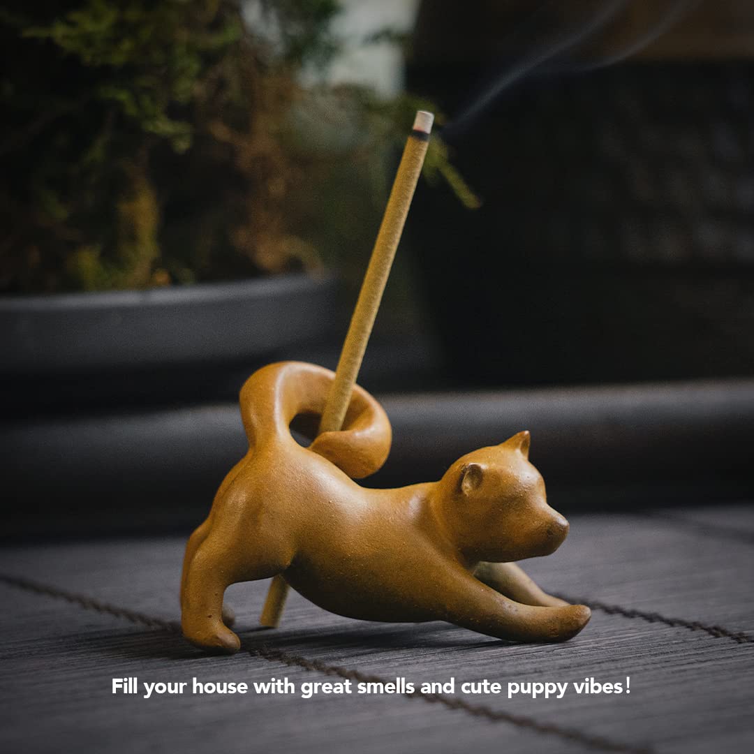 COPPERTIST.WU Dog Incense Stick Holder Burner, Shiba Inu Insense